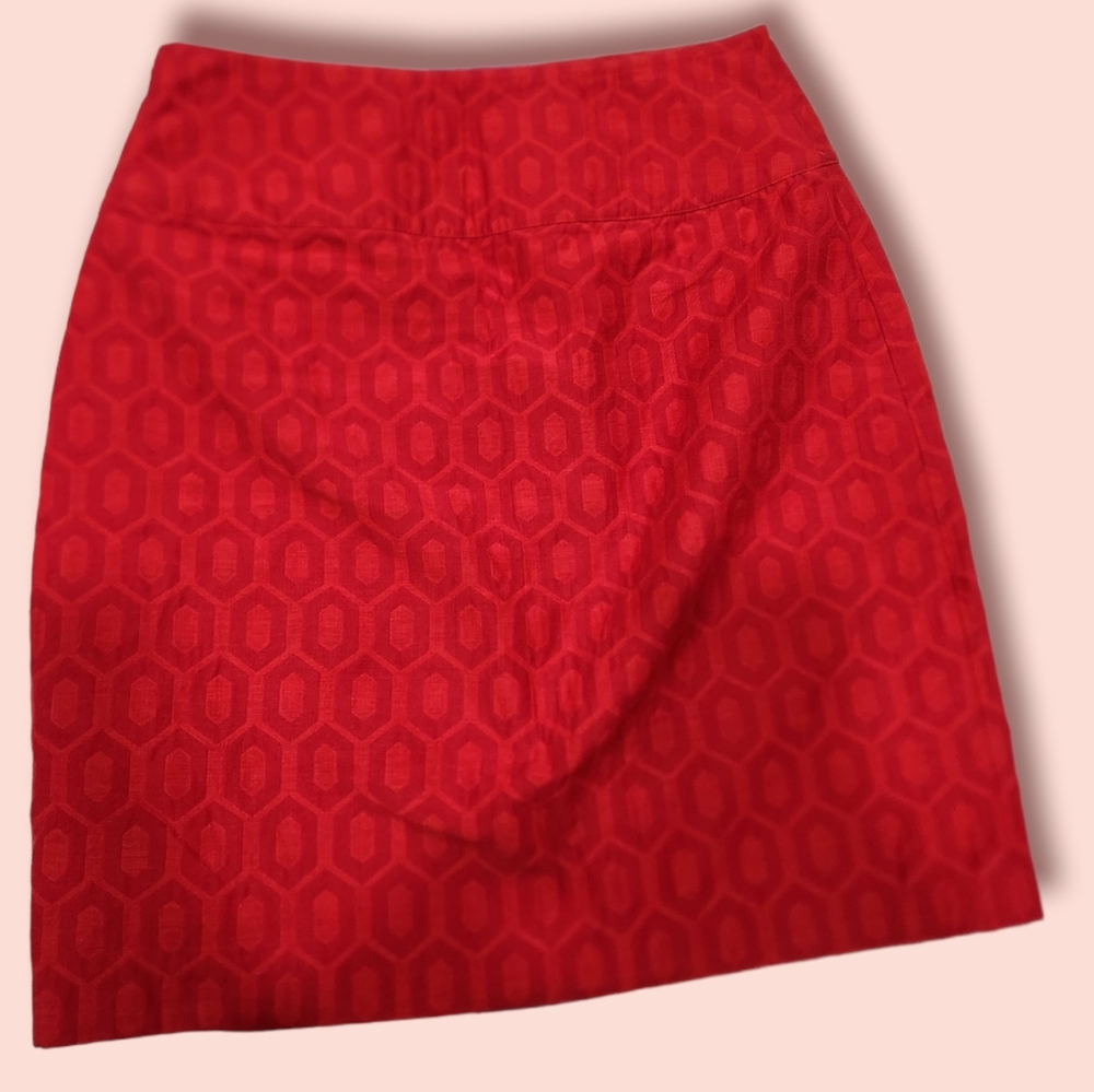 Maeve Anthropologie Audra Cherry Red Pencil Skirt - Picture 3 of 8
